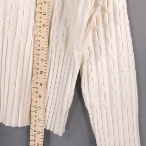 NWT JASON WU Cable Knit Rib Hem & Cuffs Pullover Sweater Ivory JW453000 LARGE - Picture 6 of 11